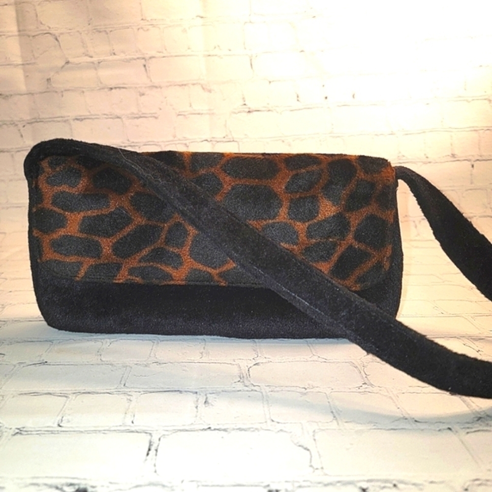 Linea pelle Fuzzy Animal print Shoulder Bag